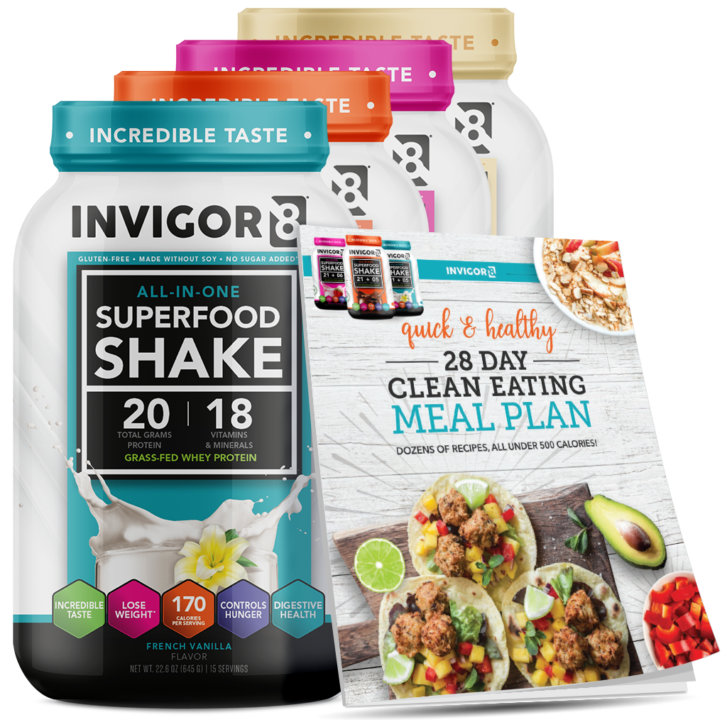 INVIGOR8 Superfood Grass-Fed Whey Protein Shake (4 Pack)