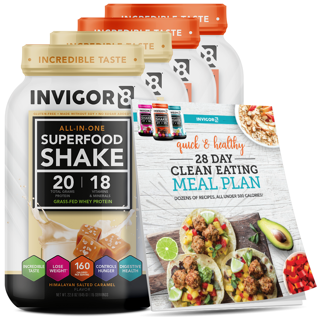 INVIGOR8 Superfood Grass-Fed Whey Protein Shake (4 Pack)