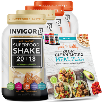 INVIGOR8 Superfood Grass-Fed Whey Protein Shake (4 Pack)