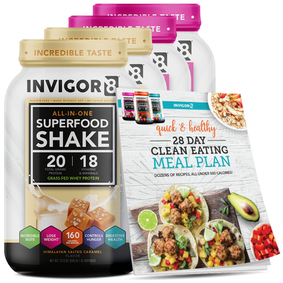 INVIGOR8 Superfood Grass-Fed Whey Protein Shake (4 Pack)