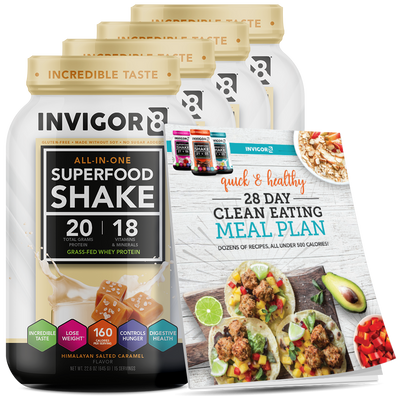 INVIGOR8 Superfood Grass-Fed Whey Protein Shake (4 Pack)