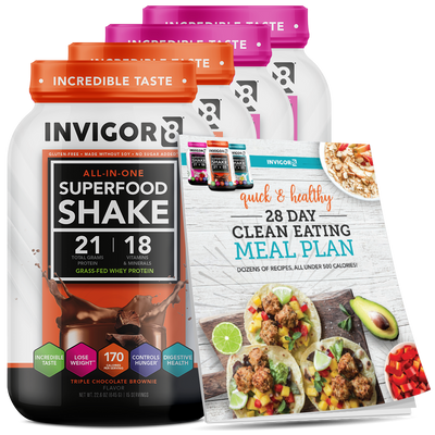 INVIGOR8 Superfood Grass-Fed Whey Protein Shake (4 Pack)