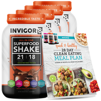 INVIGOR8 Superfood Grass-Fed Whey Protein Shake (4 Pack)