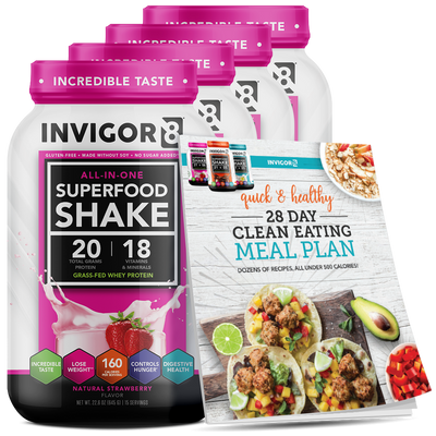 INVIGOR8 Superfood Grass-Fed Whey Protein Shake (4 Pack)