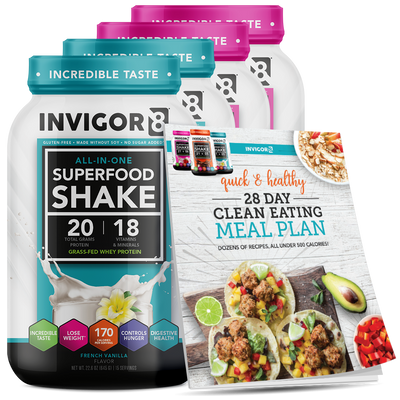 INVIGOR8 Superfood Grass-Fed Whey Protein Shake (4 Pack)