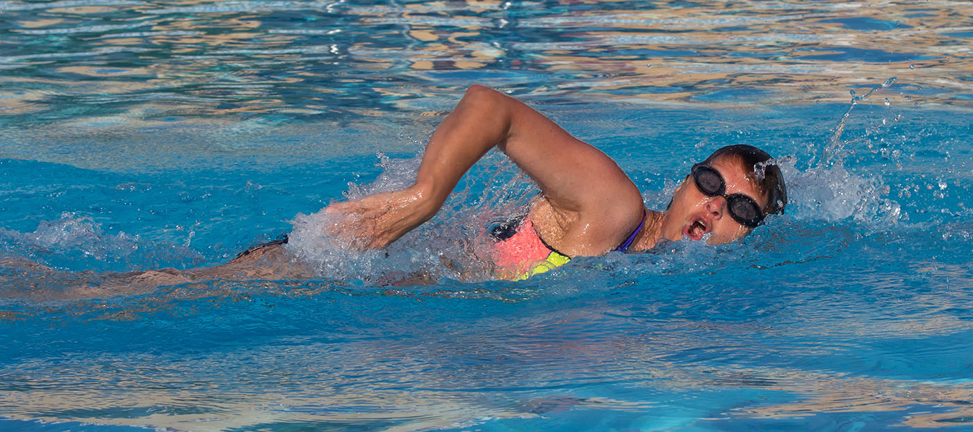 swimmer training in open water